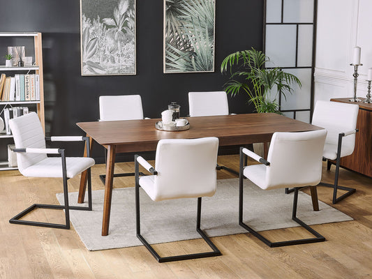 Esszimmerstuhl 2er Set BUFORD Kunstleder Cremeweiss