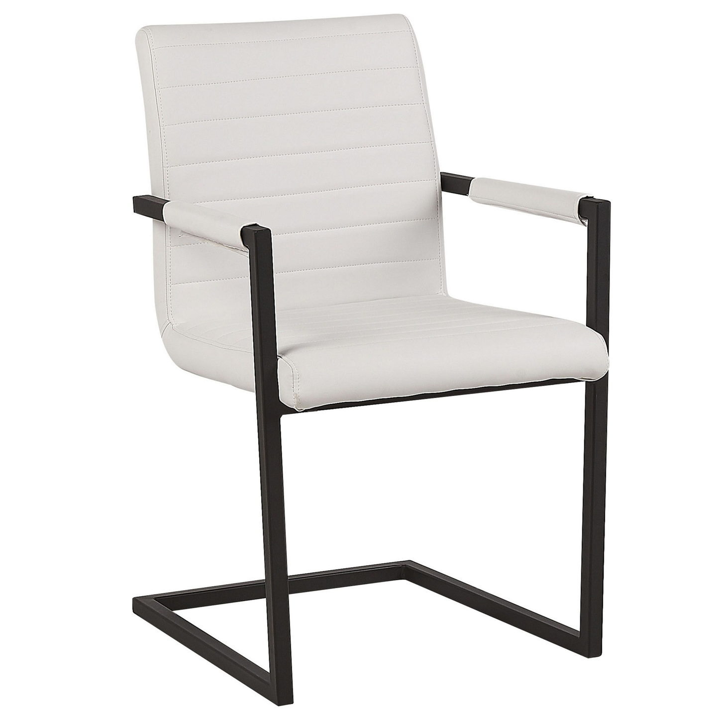 Esszimmerstuhl 2er Set BUFORD Kunstleder Cremeweiss