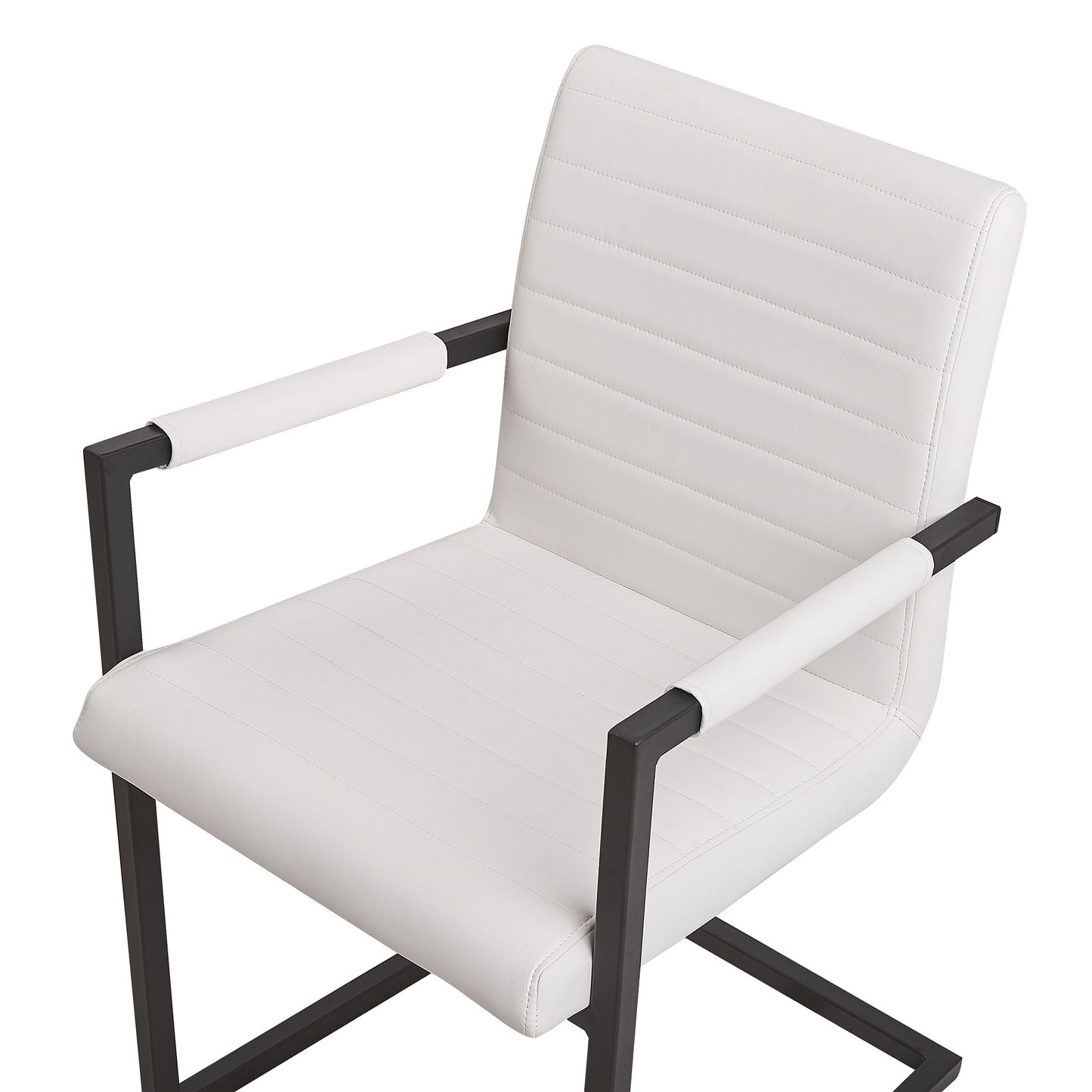 Esszimmerstuhl 2er Set BUFORD Kunstleder Cremeweiss