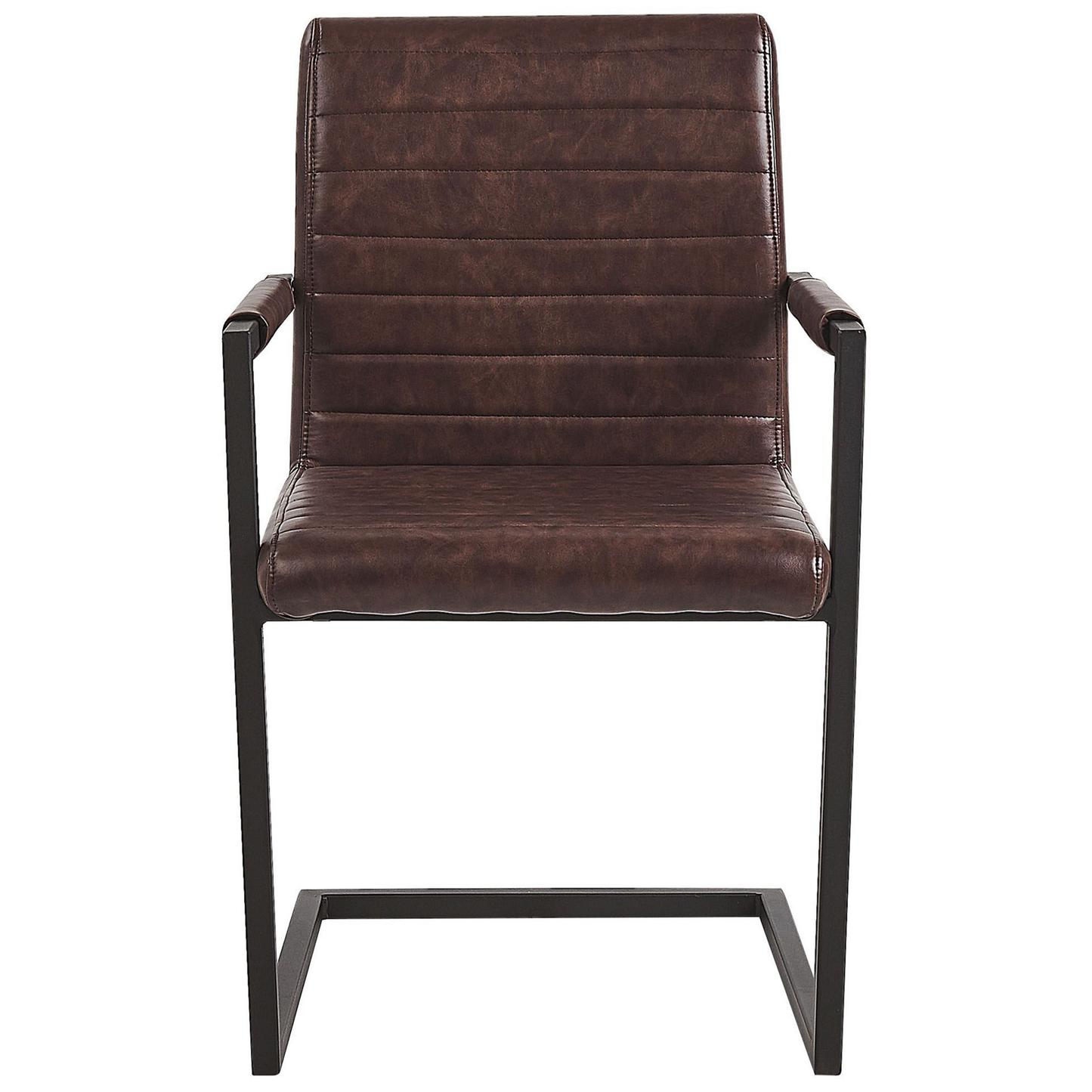 Esszimmerstuhl Kunstleder braun 2er Set BUFORD