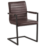 Esszimmerstuhl Kunstleder braun 2er Set BUFORD