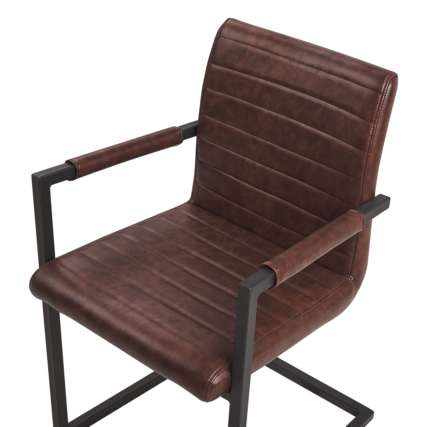 Esszimmerstuhl Kunstleder braun 2er Set BUFORD