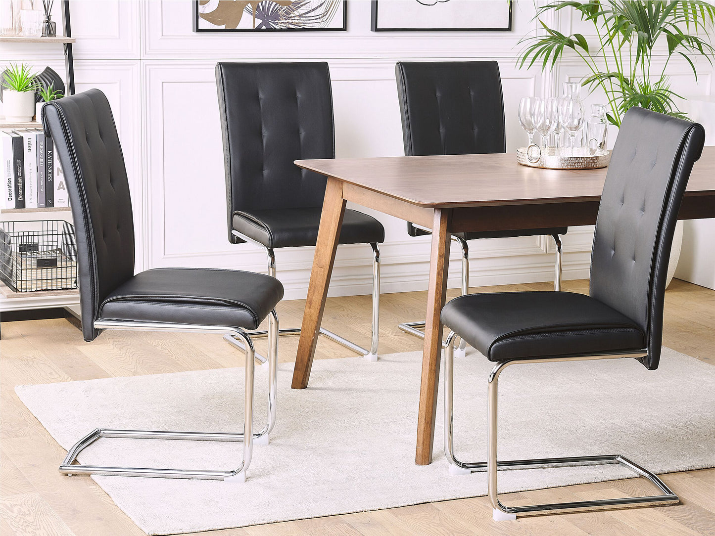 Esszimmerstuhl 2er Set ROVARD Kunstleder Schwarz