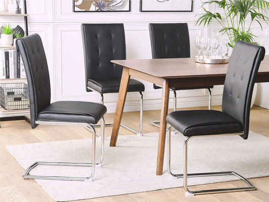 Esszimmerstuhl 2er Set ROVARD Kunstleder Schwarz