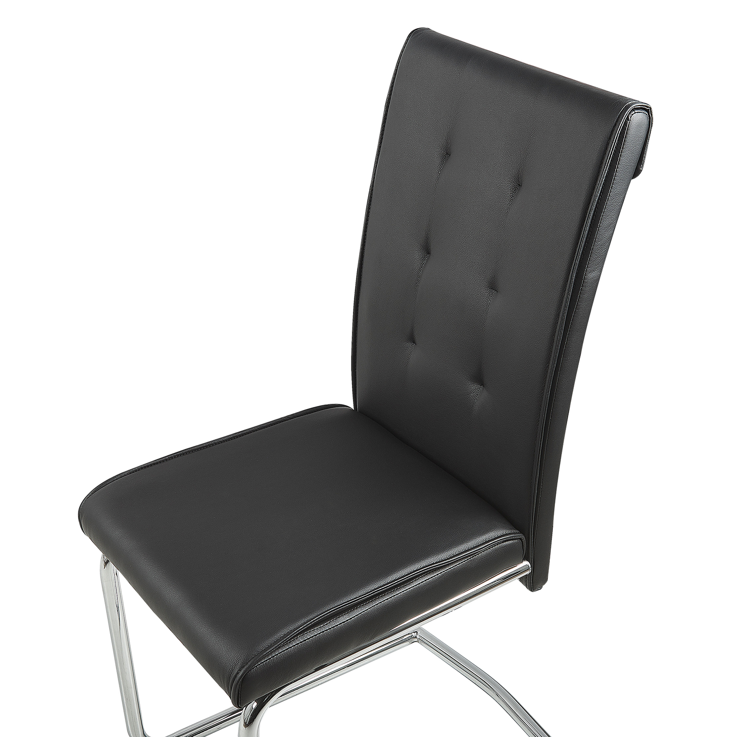 Esszimmerstuhl 2er Set ROVARD Kunstleder Schwarz