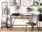 Schreibtisch schwarz / heller Holzfarbton 120 x 60 cm 2 Schubladen JENA