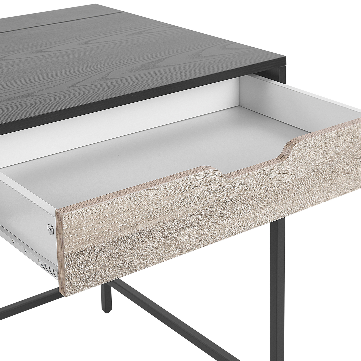 Schreibtisch schwarz / heller Holzfarbton 120 x 60 cm 2 Schubladen JENA