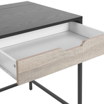 Schreibtisch schwarz / heller Holzfarbton 120 x 60 cm 2 Schubladen JENA
