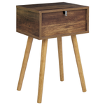 Nachttisch dunkler Holzfarbton 1 Schublade BATLEY