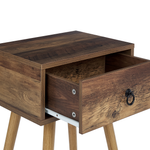 Nachttisch dunkler Holzfarbton 1 Schublade BATLEY