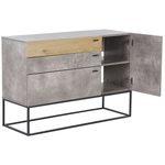 Sideboard Betonoptik / heller Holzfarbton 3 Schubladen Schrank ARIETTA