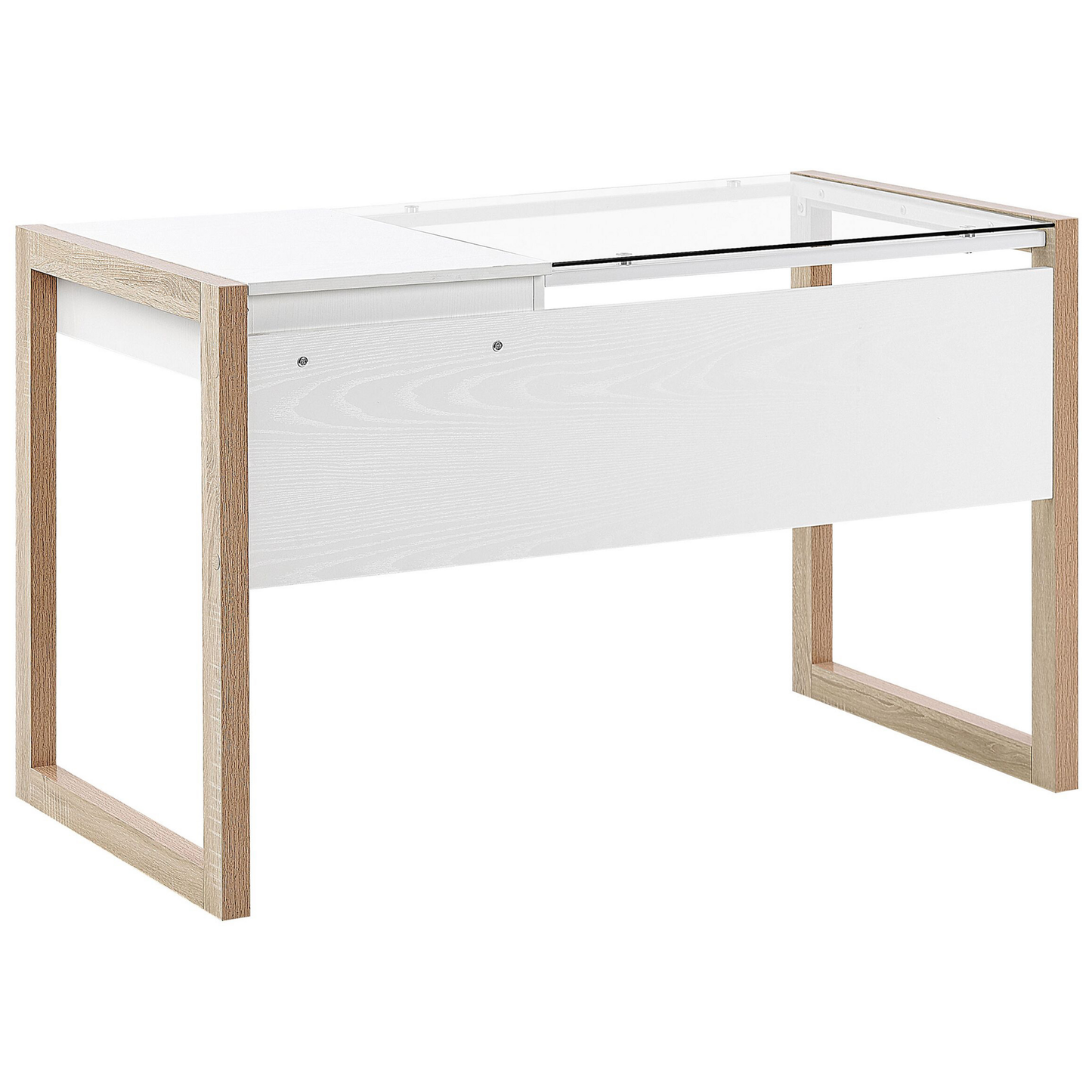 Schreibtisch weiss / heller Holzfarbton 120 x 60 cm JENKS