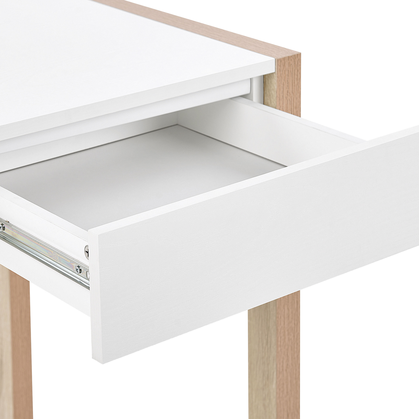 Schreibtisch weiss / heller Holzfarbton 120 x 60 cm JENKS