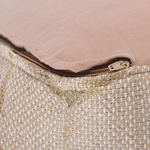 Pouf Jute beige mit goldenen Verzierungen 67 x 67 cm MAMALA