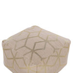 Pouf Jute beige mit goldenen Verzierungen 67 x 67 cm MAMALA