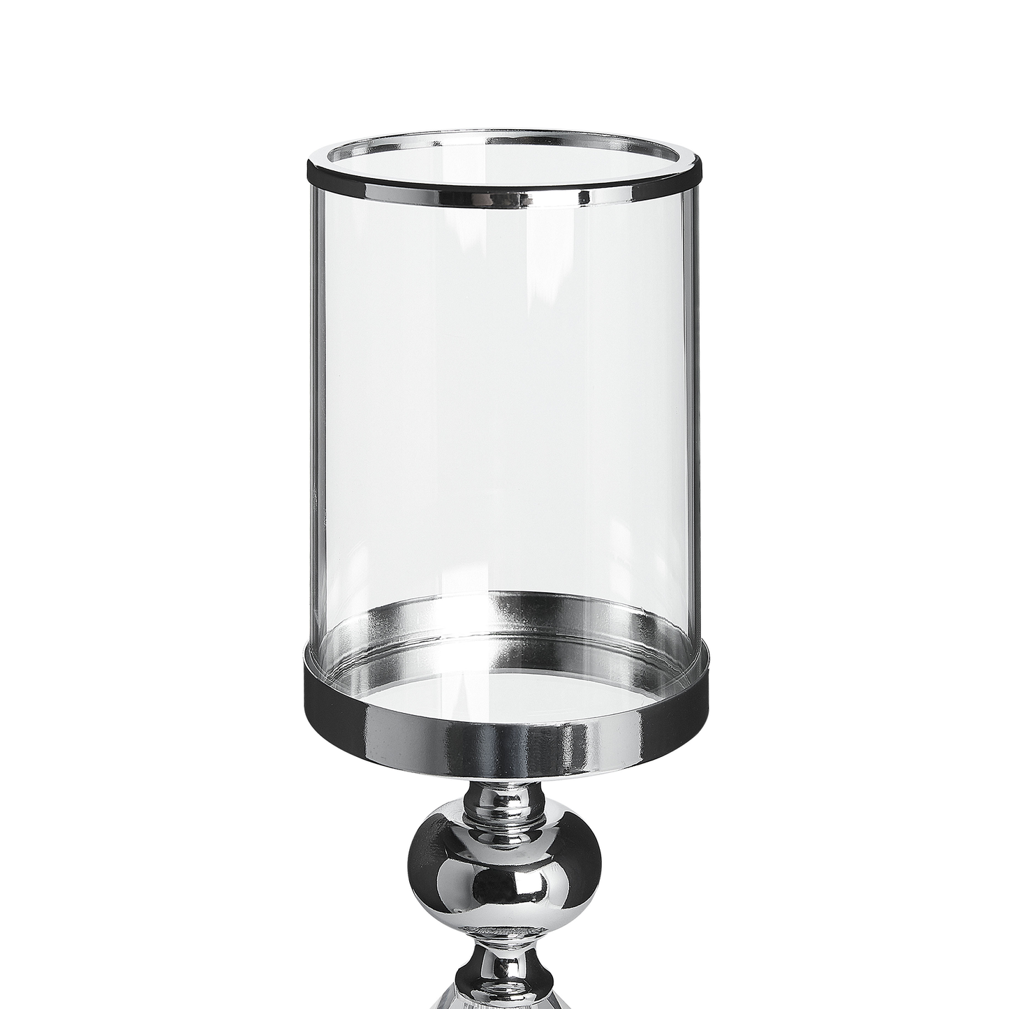 Kerzenständer BONAO Glas 42 cm Silber
