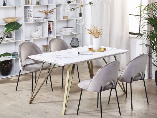 Esstisch MOLDEN Weiss / Gold 150 cm 80 cm