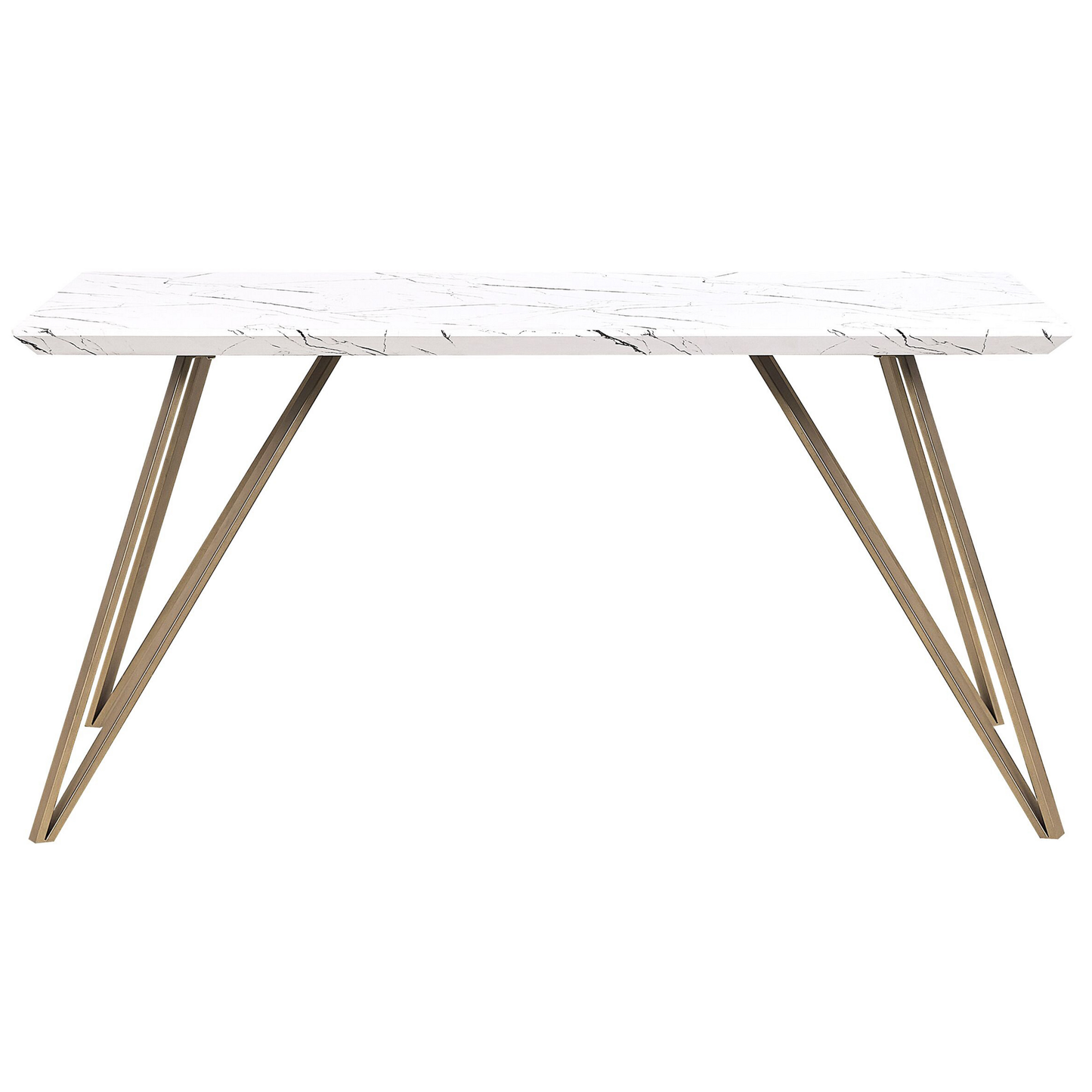 Esstisch MOLDEN Weiss / Gold 150 cm 80 cm