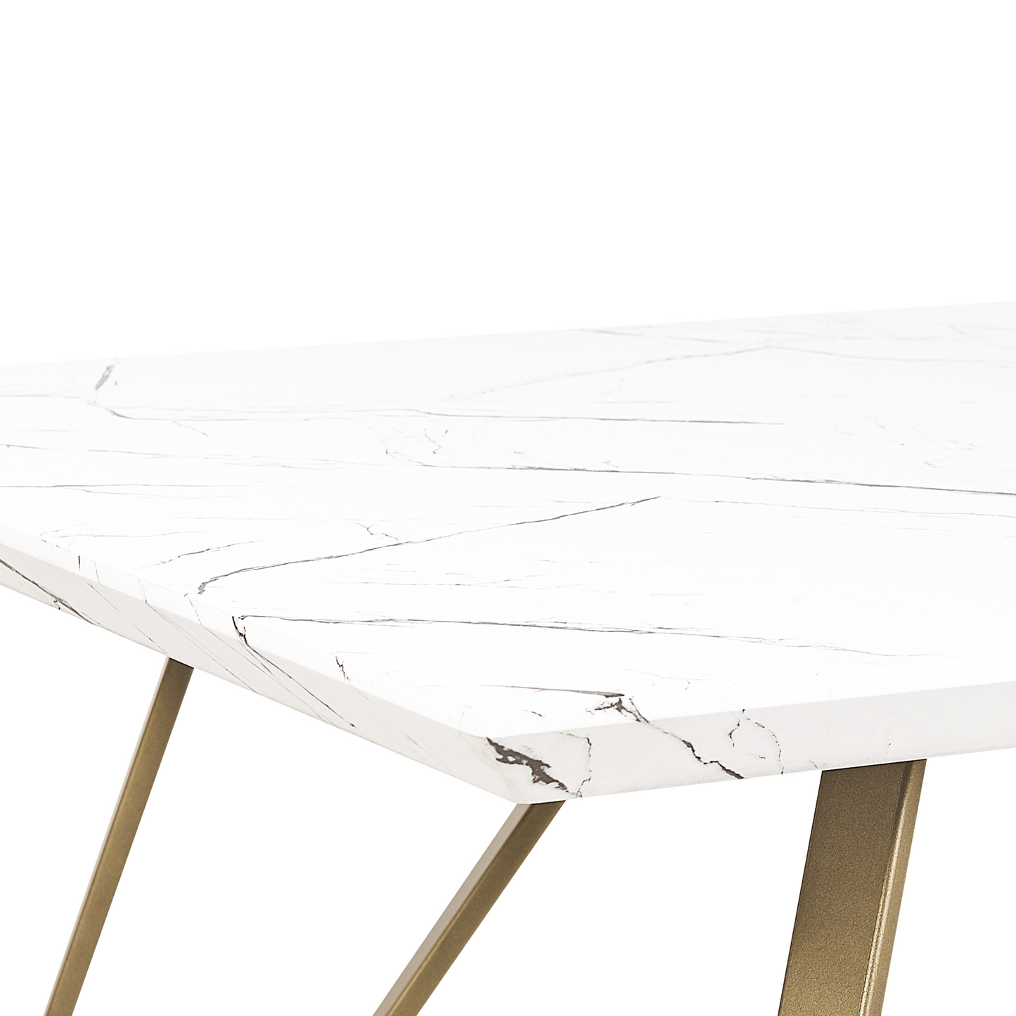 Esstisch MOLDEN Weiss / Gold 150 cm 80 cm