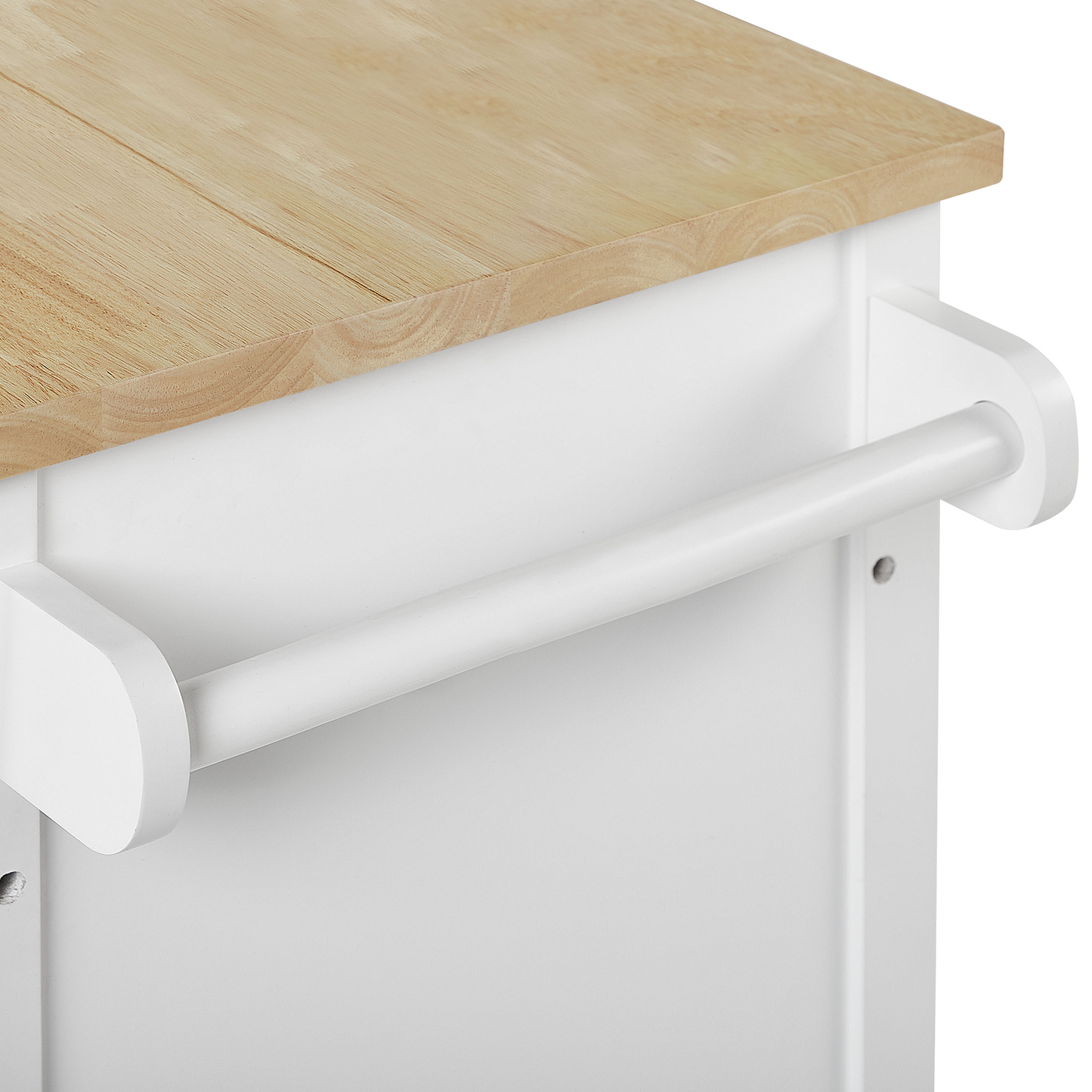 Servierwagen weiss / heller Holzfarbton mit 2 Schubladen GENOA