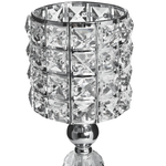 Kerzenständer AVORD Glas 33 cm Silber