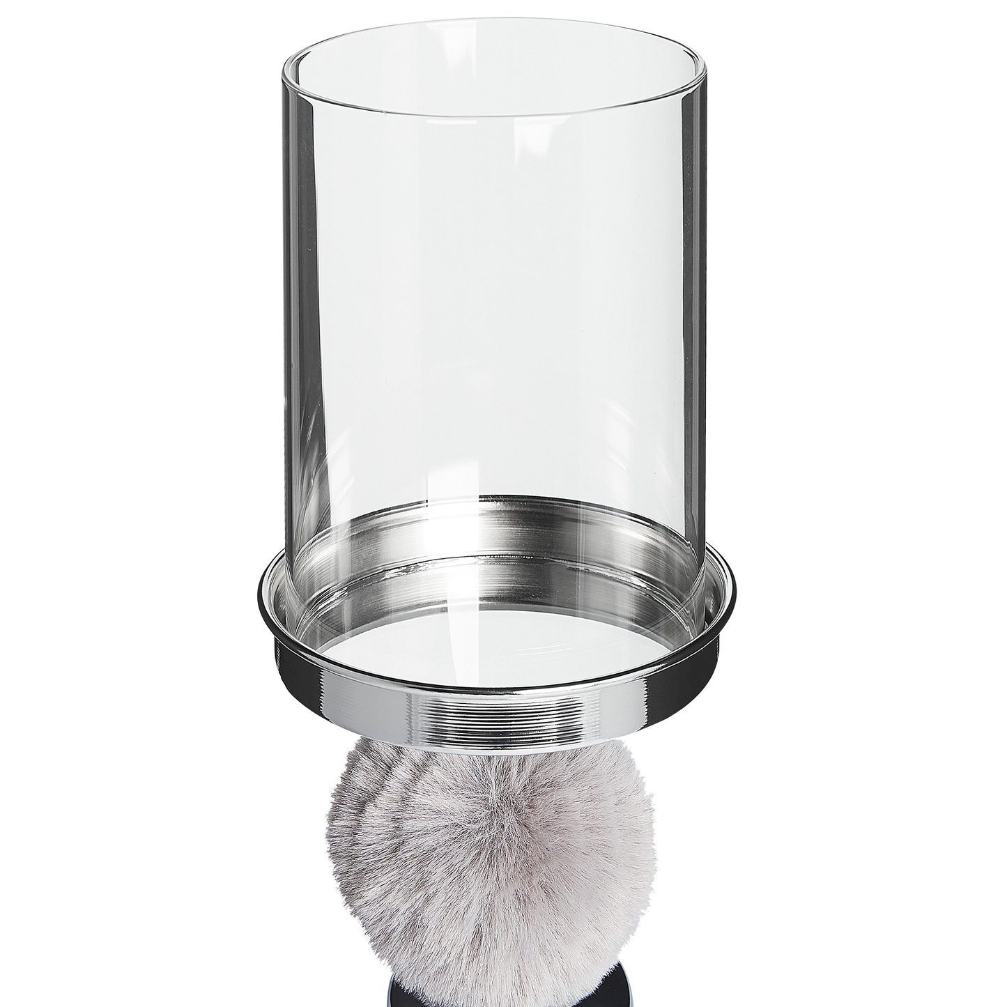 Kerzenständer PADRE Glas 38 cm Silber Grau