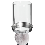 Kerzenständer PADRE Glas 38 cm Silber Grau