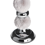 Kerzenständer PADRE Glas 38 cm Silber Grau