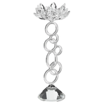 Kerzenständer OVIEDO Glas 27 cm Silber
