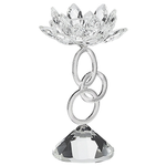 Kerzenständer OVIEDO Glas 19 cm Silber