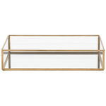 Dekotablett transparent / gold Spiegeleffekt 30 x 20 cm GRENOBLE