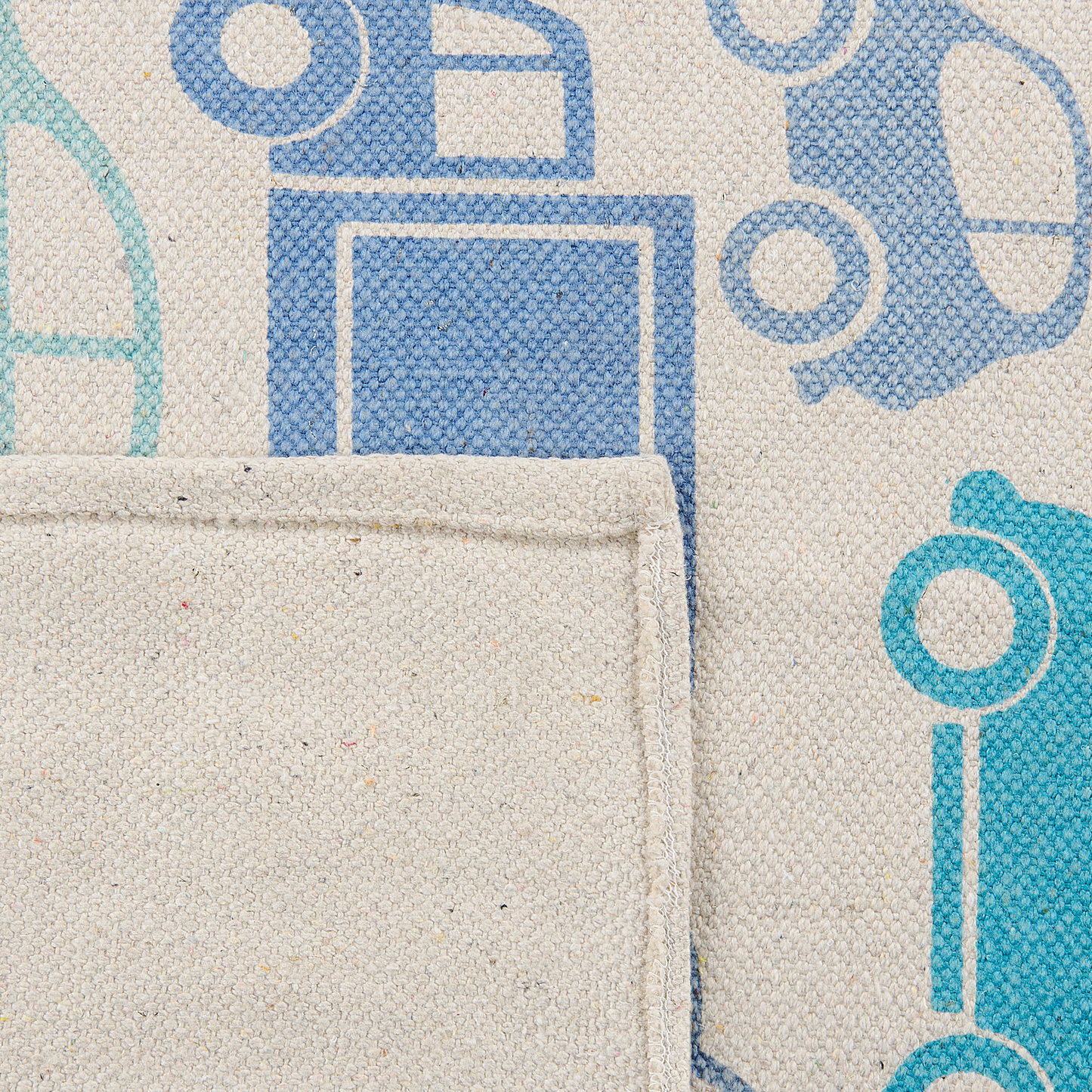 Kinderteppich Baumwolle blau 60 x 90 cm Fahrzeugmotiv MADURAJ