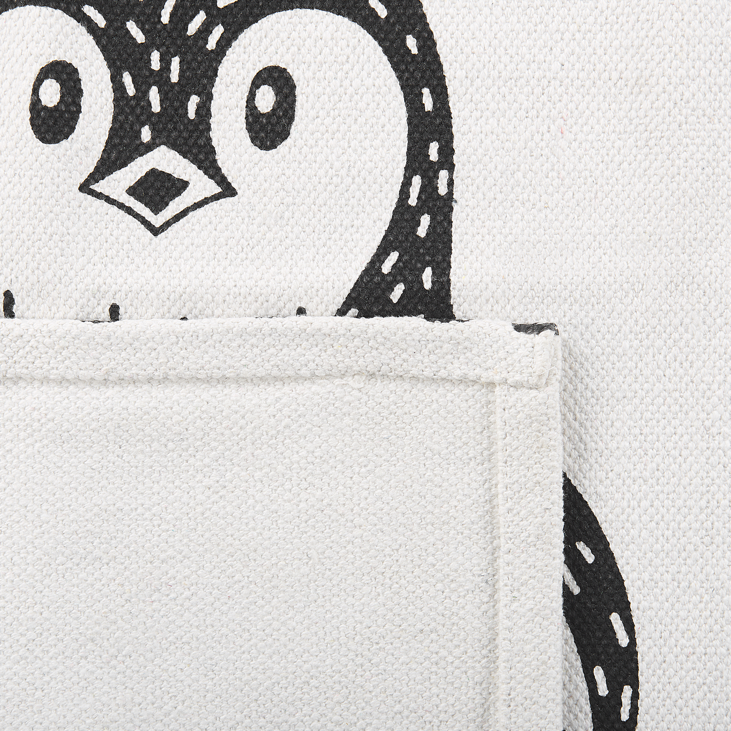 Kinderteppich Baumwolle weiss / schwarz 60 x 90 cm Pinguin-Muster HAJDARABAD
