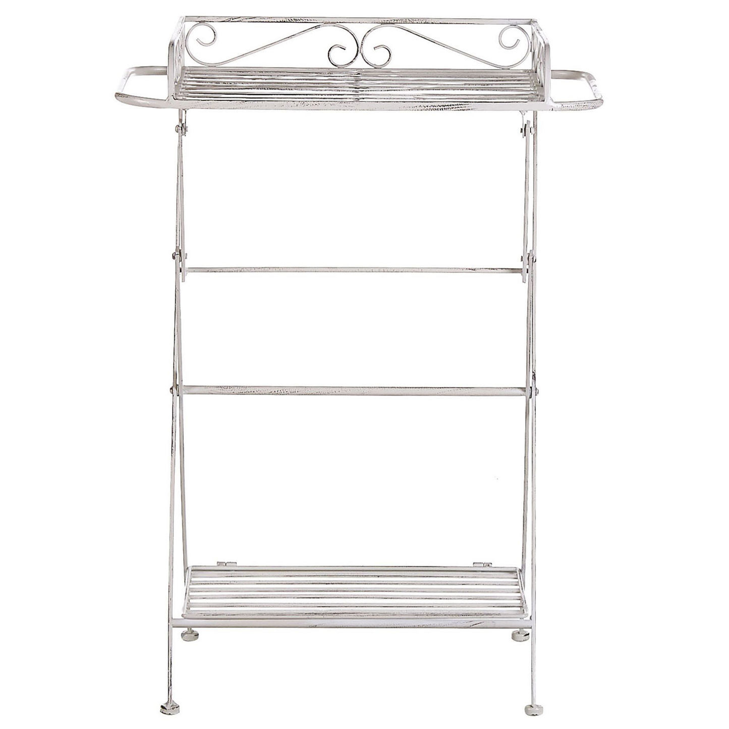 Beistelltisch Antik Optik weiss rechteckig 35 x 40 cm ANCUD