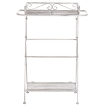 Beistelltisch Antik Optik weiss rechteckig 35 x 40 cm ANCUD