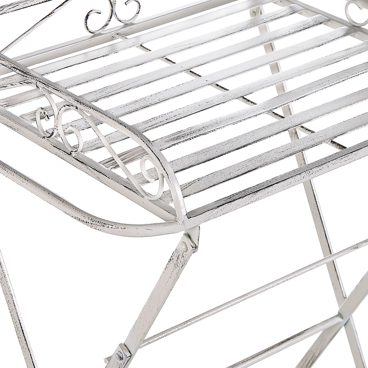 Beistelltisch Antik Optik weiss rechteckig 35 x 40 cm ANCUD