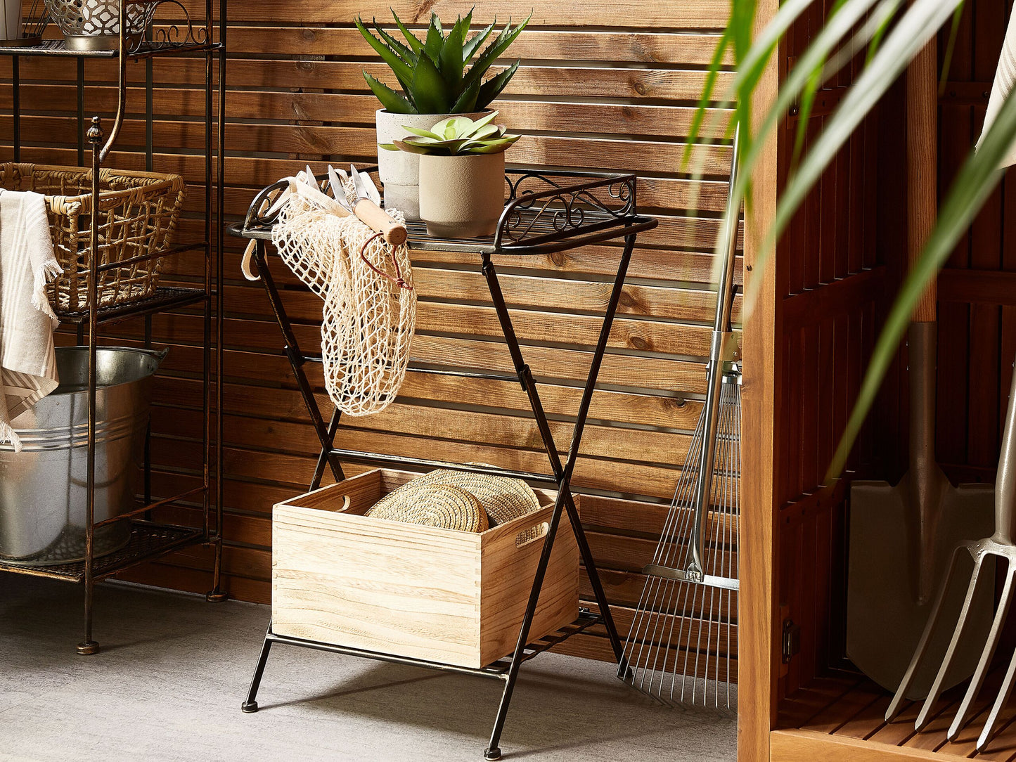 Beistelltisch Antik Optik schwarz rechteckig 35 x 40 cm ANCUD