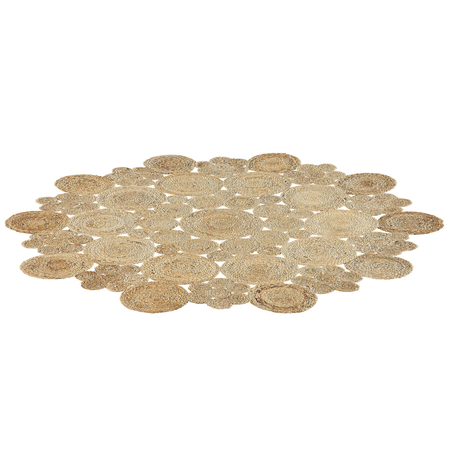 Teppich Jute beige ø 135 cm Kurzflor zweiseitig GERDEK