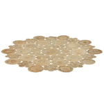 Teppich Jute beige ø 135 cm Kurzflor zweiseitig GERDEK