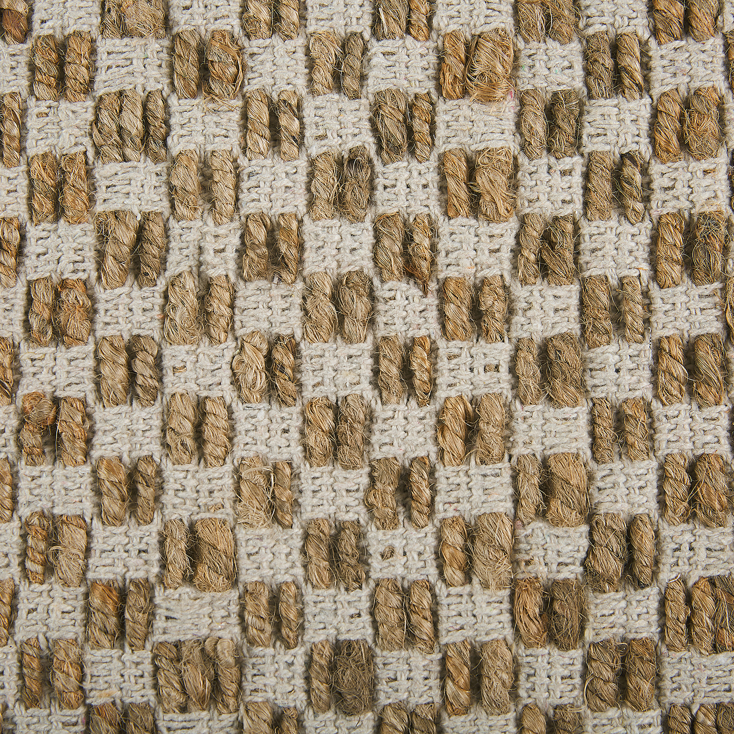 Teppich beige 50 x 80 cm kariertes Muster Kurzflor zweiseitig ZERDALI