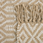 Teppich beige 50 x 80 cm geometrisches Muster Kurzflor zweiseitig POZANTI