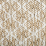 Teppich beige 50 x 80 cm kariertes Muster Kurzflor AKBEZ