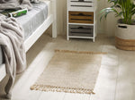 Teppich beige 50 x 80 cm Streifenmuster Kurzflor zweiseitig ALADAG