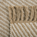 Teppich beige 50 x 80 cm Streifenmuster Kurzflor zweiseitig ALADAG