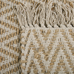 Teppich beige 50 x 80 cm ZickZack-Muster Kurzflor zweiseitig AFRIN