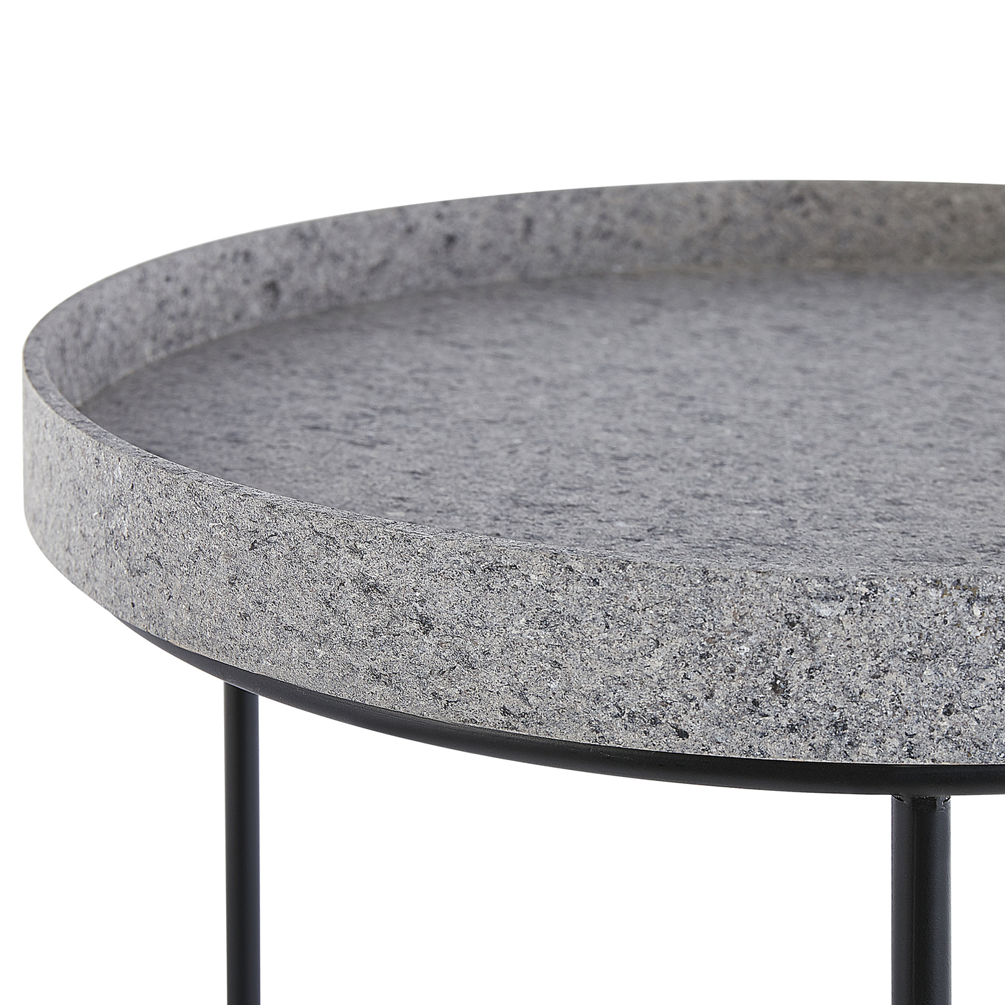 Beistelltisch 3er Set Metall Granit Optik mehrfarbig rund TEXON