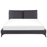 Bett mit Lattenrost Samtstoff MELLE 180 x 200 cm Dunkelgrau