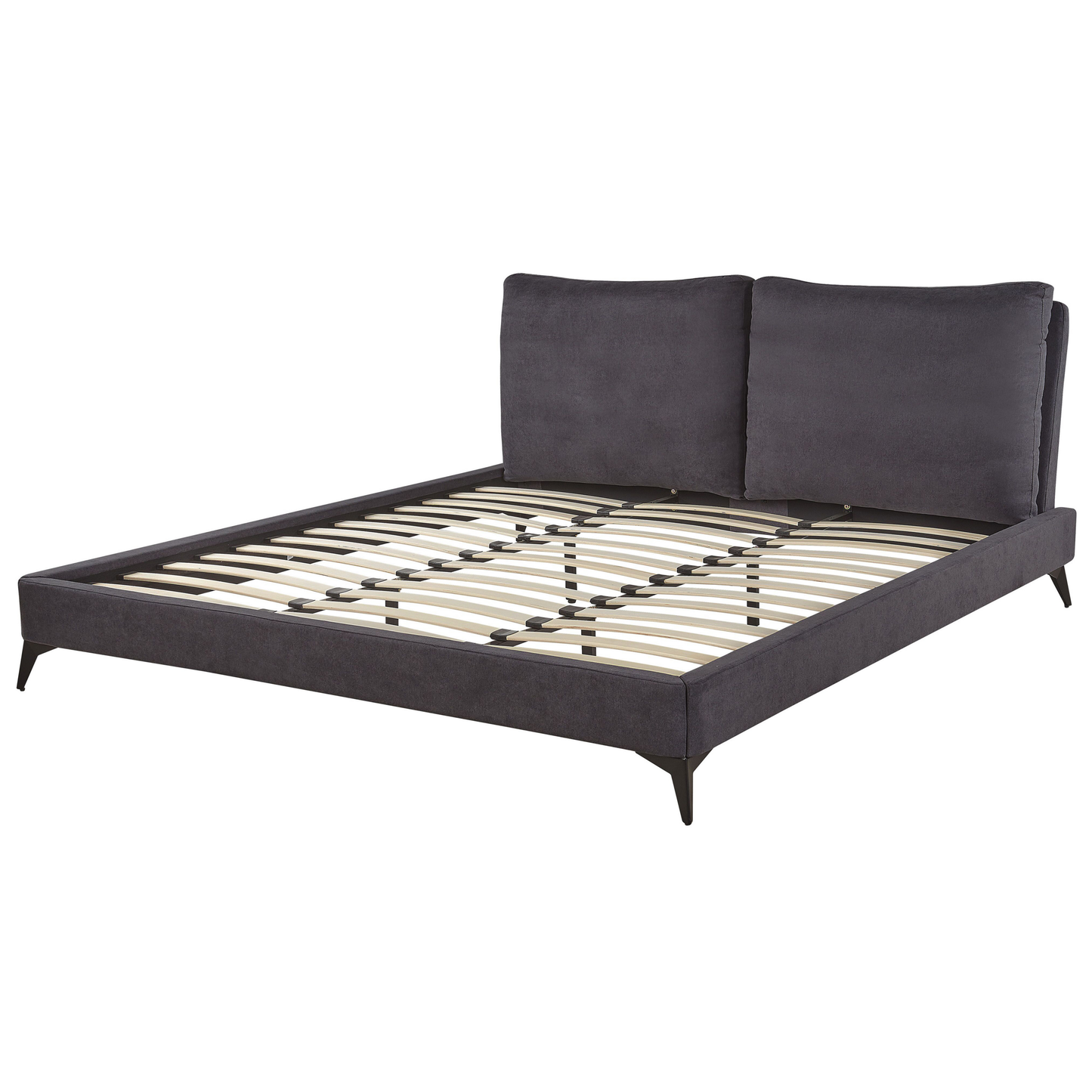 Bett mit Lattenrost Samtstoff MELLE 180 x 200 cm Dunkelgrau