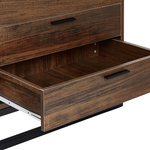 Kommode dunkler Holzfarbton / schwarz 6 Schubladen DELTA