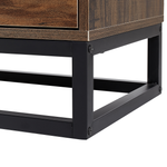 Kommode dunkler Holzfarbton / schwarz 6 Schubladen DELTA